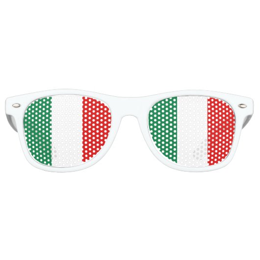 Lunettes De Fête Retro Drapeau Italie (Devant)