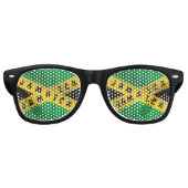 Lunettes De Fête Retro Drapeau Jamaïcain de vacances Vert or Jamaïcain (Devant)
