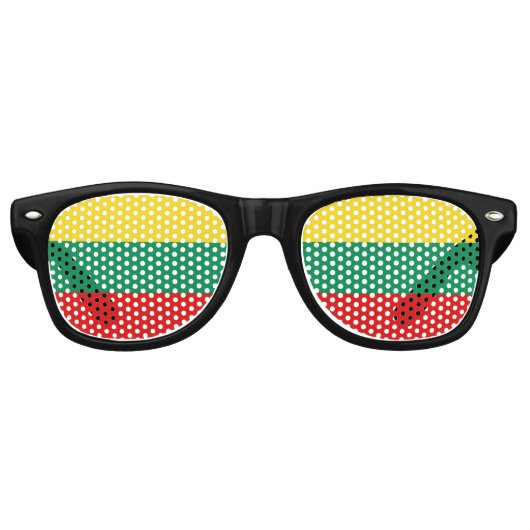 Lunettes De Fête Retro Drapeau Lituanie (Devant)