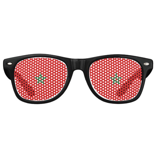 Lunettes De Fête Retro Drapeau Maroc (Devant)