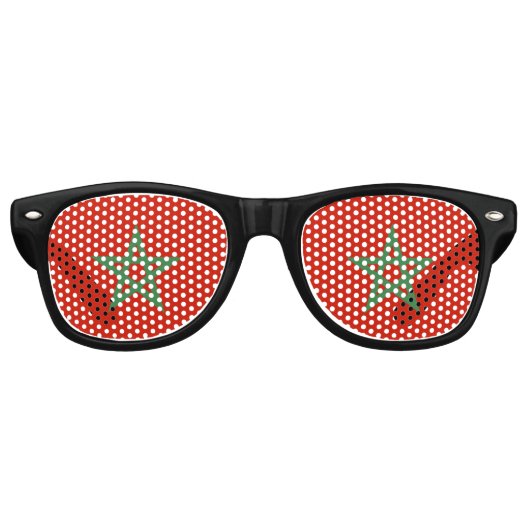 Lunettes De Fête Retro drapeau marocain (Devant)
