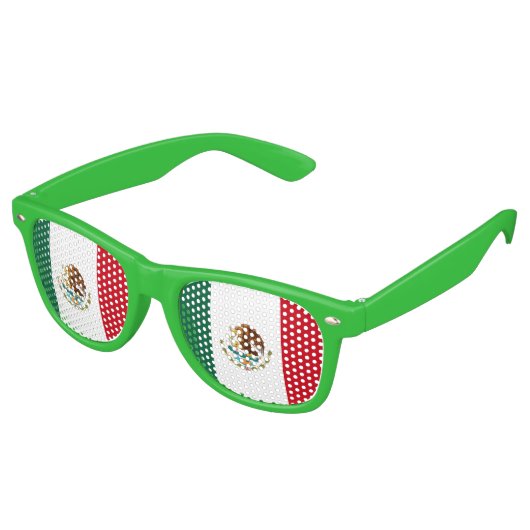 Lunettes De Fête Retro Drapeau mexicain (Angulaire)