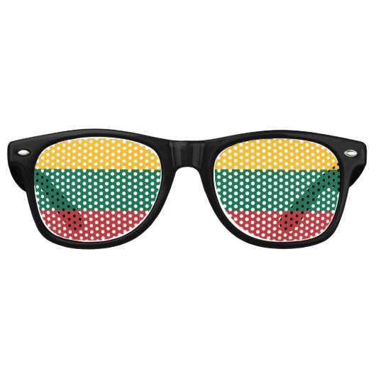 Lunettes De Fête Retro Drapeau national de Lituanie (Devant)