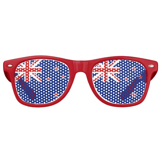 Lunettes De Fête Retro Drapeau néo-zélandais (Devant)