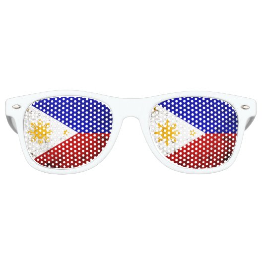 Lunettes De Fête Retro Drapeau noir Grunge Philippines 2 (Devant)
