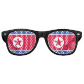 Lunettes De Fête Retro Drapeau nord-coréen (Devant)