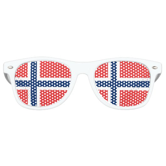 Lunettes De Fête Retro Drapeau norvégien (Devant)