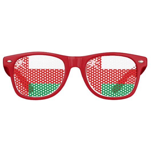 Lunettes De Fête Retro Drapeau Oman (Devant)