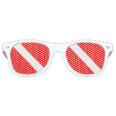 Lunettes De Fête Retro Drapeau Plongée Plongée Plongée Plongée Diver Down (Devant)