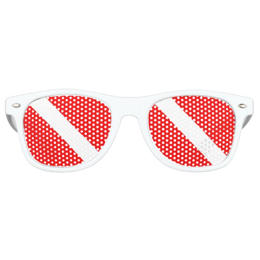 Lunettes De Fête Retro Drapeau Plongée Plongée Plongée Plongée Diver Down (Devant)