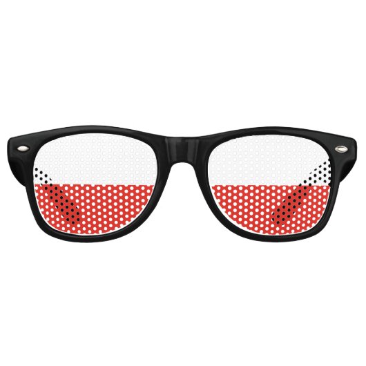 Lunettes De Fête Retro Drapeau polonais (Devant)