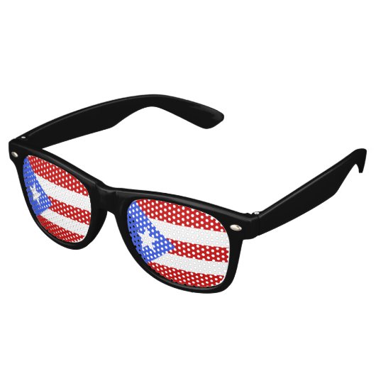 Lunettes De Fête Retro Drapeau Porto Rico (Angulaire)