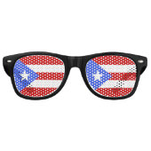 Lunettes De Fête Retro Drapeau Porto Rico (Devant)