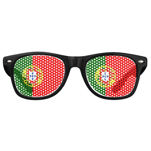 Lunettes De Fête Retro Drapeau Portugal (Devant)