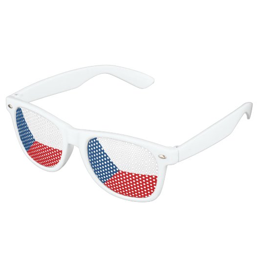 Lunettes De Fête Retro Drapeau République tchèque (Angulaire)