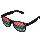 Lunettes De Fête Retro Drapeau rouge, noir et vert (Angulaire)