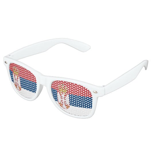 Lunettes De Fête Retro Drapeau Serbie (Angulaire)