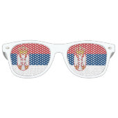 Lunettes De Fête Retro Drapeau Serbie (Devant)