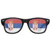 Lunettes De Fête Retro Drapeau Serbie (Devant)