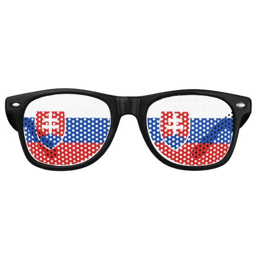 Lunettes De Fête Retro Drapeau Slovaquie (Devant)