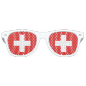Lunettes De Fête Retro Drapeau Suisse (Devant)