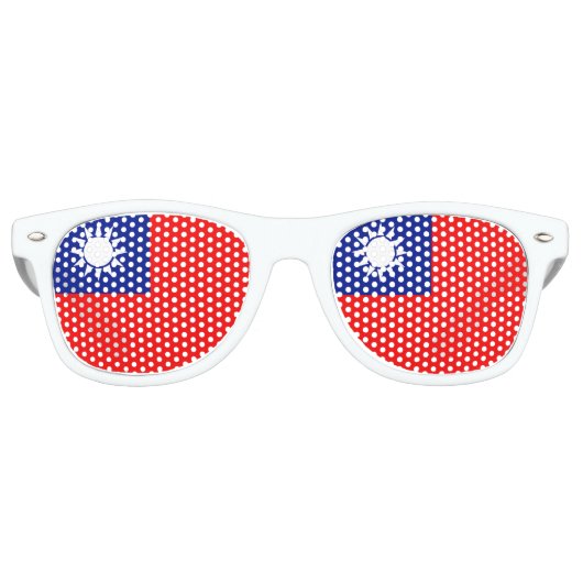 Lunettes De Fête Retro Drapeau Taïwan (Devant)