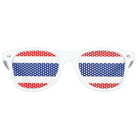 Lunettes De Fête Retro Drapeau Thaïlande (Devant)