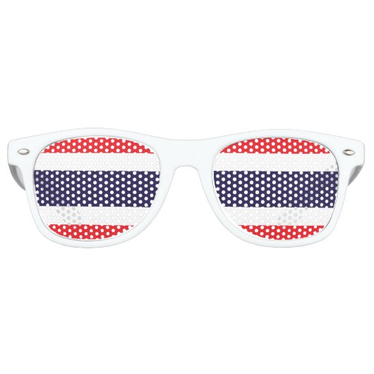 Lunettes De Fête Retro Drapeau Thaïlande (Devant)