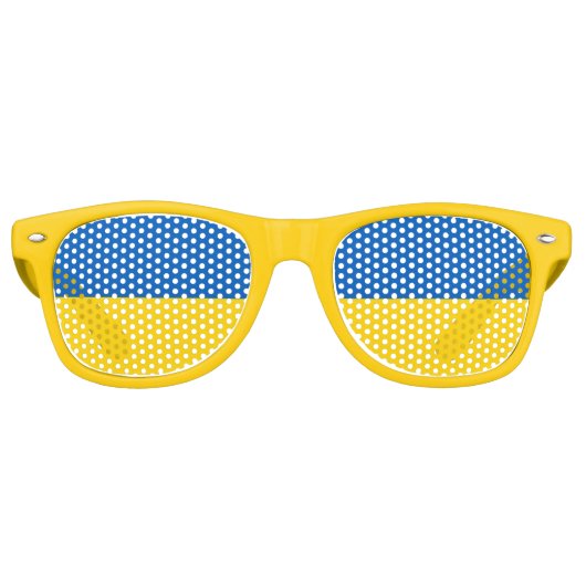 Lunettes De Fête Retro Drapeau Ukraine (Devant)