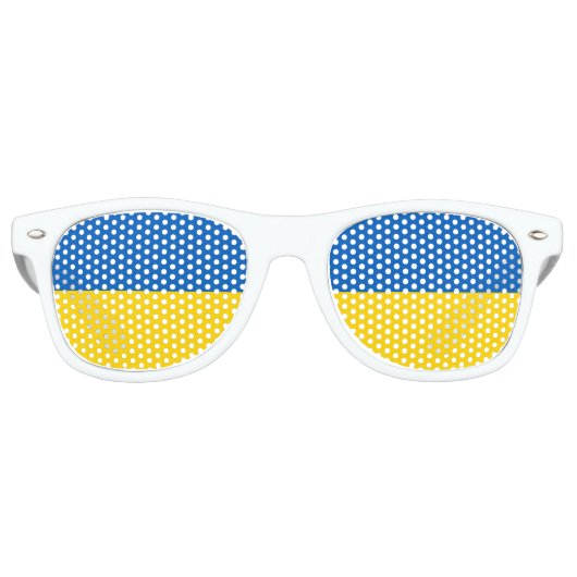 Lunettes De Fête Retro Drapeau Ukraine (Devant)
