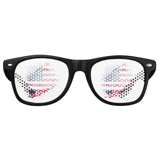 Lunettes De Fête Retro Drapeau USA (Devant)
