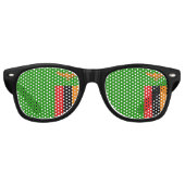 Lunettes De Fête Retro Drapeau Zambie (Devant)
