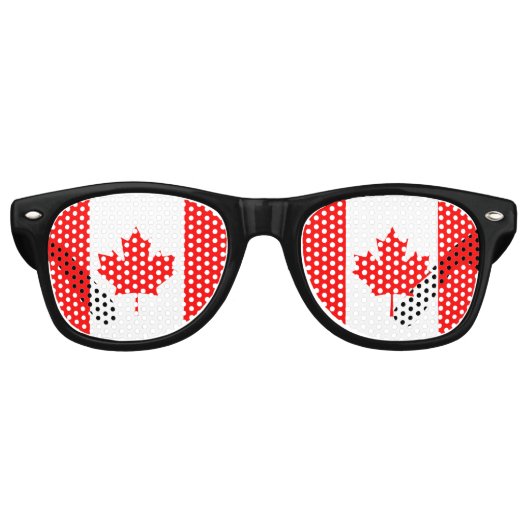 Lunettes De Fête Retro Drapeaux du Canada (Devant)