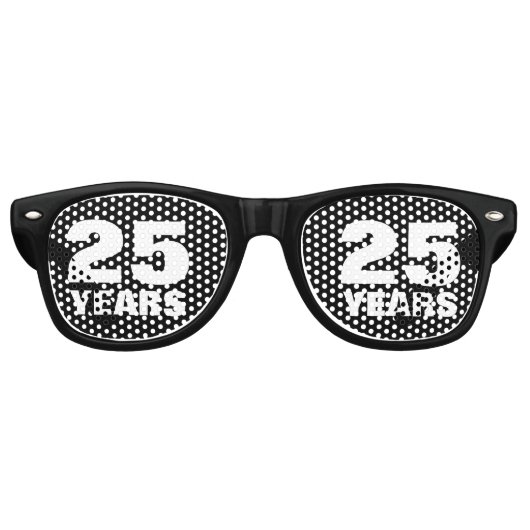 Lunettes De Fête Retro Drôle 25ème anniversaire de Mariage nuances (Devant)