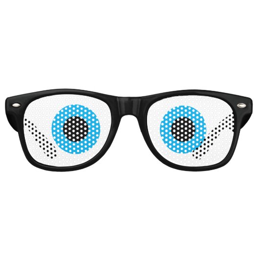 Lunettes De Fête Retro Drôle bleu yeux teintes de fête costume prop (Devant)