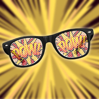 Lunettes De Fête Retro Drôle livre comique moderne POW