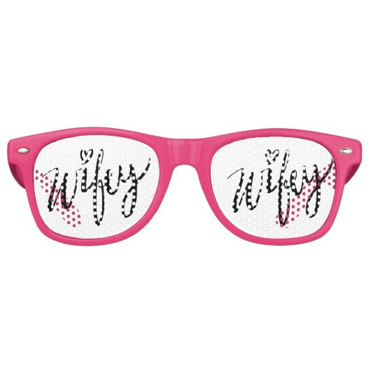 Lunettes De Fête Retro Drôle main lettré WIFEY nuances de mariage (Devant)