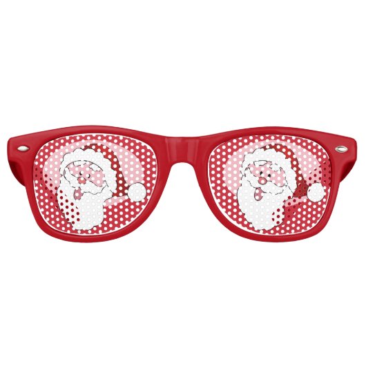 Lunettes De Fête Retro Drôle Père Noël teintes de fête (Devant)