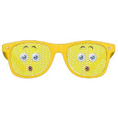 Lunettes De Fête Retro Drôle surpris Emoji Jaune (Devant)