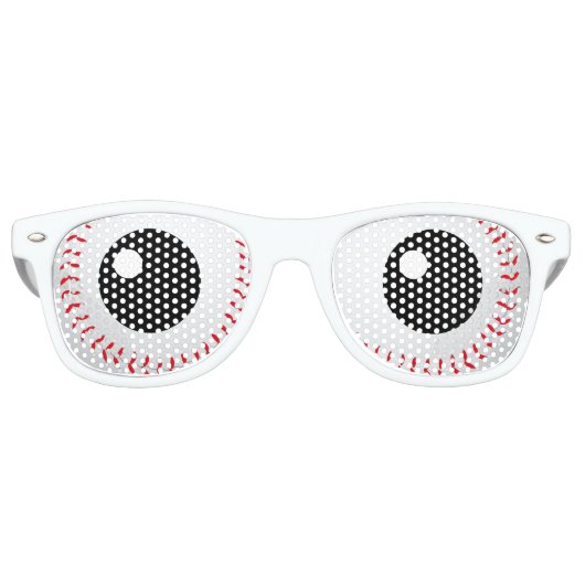 Lunettes De Fête Retro Drôle yeux de baseball | HUMOUR (Devant)