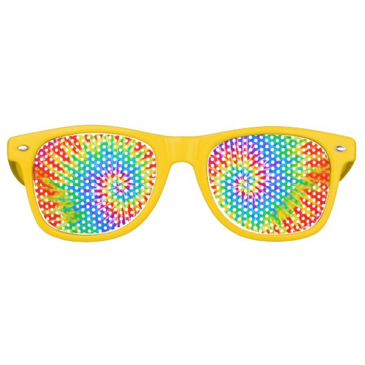 Lunettes De Fête Retro Dye de jonction super spirale arc-en-ciel (Devant)