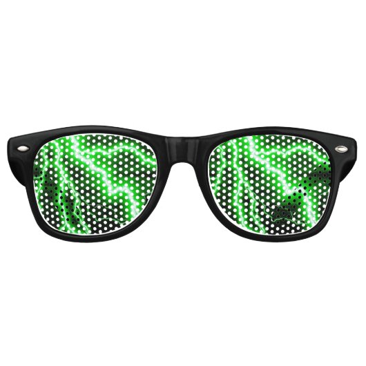 Lunettes De Fête Retro Éclairage vert électrique (Devant)