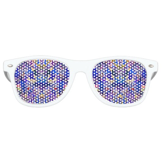 Lunettes De Fête Retro Éléments abstraits bleus mignons (Devant)
