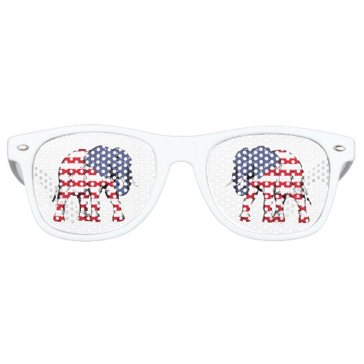 Lunettes De Fête Retro Eléphant patriotique (Devant)