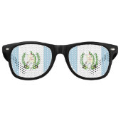 Lunettes De Fête Retro Emblème du drapeau du Guatemala (Devant)