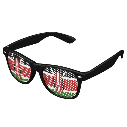 Lunettes De Fête Retro Emblème du drapeau du Kenya (Angulaire)