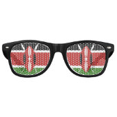 Lunettes De Fête Retro Emblème du drapeau du Kenya (Devant)