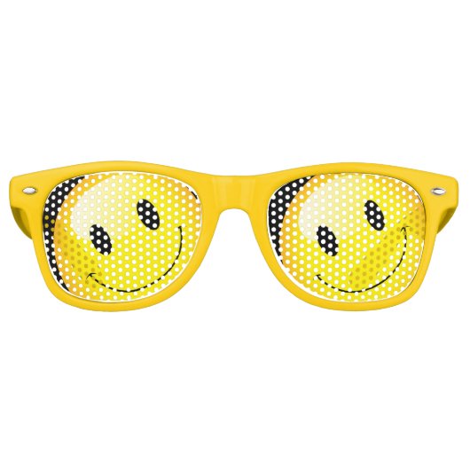 Lunettes De Fête Retro Emojo Face Party Emoticon Rave Jaune (Devant)