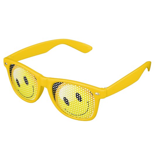 Lunettes De Fête Retro Emojo Face Party Emoticon Rave Jaune (Angulaire)