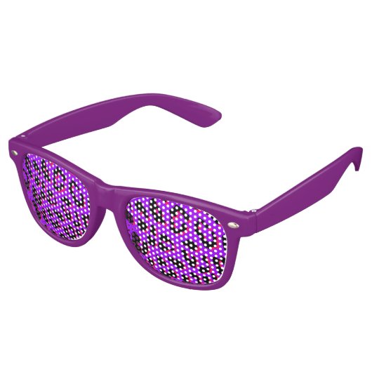 Lunettes De Fête Retro Empreinte de léopard violet (Angulaire)